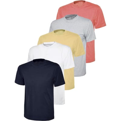 Kruze | Dames Crew Neck T-Shirts (5 Pack) - NVY/GRY/WHT/PNK/NUDE