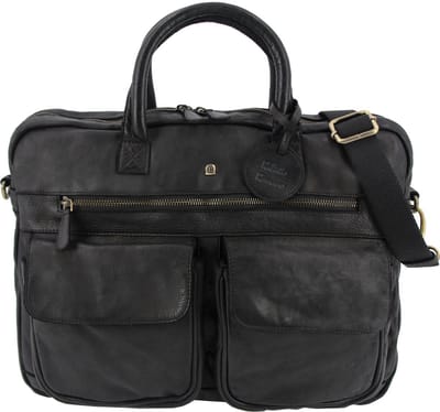 Roberto Romano laptoptas - FIRENZE - zwart - echt leer - 29x40x10cm - JU-48200