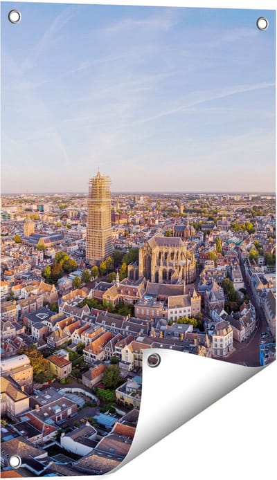 Gards Tuinposter Utrecht vanuit de Lucht - 40x60 cm - Tuindoek - Tuindecoratie - Wanddecoratie buiten - Tuinschilderij