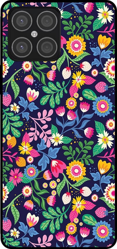 Smartphonica Telefoonhoesje Geschikt voor Huawei Honor X8 4G met bloemen opdruk - TPU backcover case flower design geschikt voor Huawei Honor X8