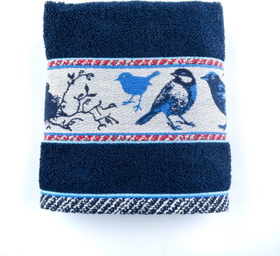 Bunzlau Castle | Keukendoek Vogel donkerblauw