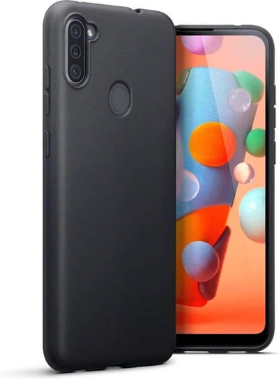 HB Hoesje Geschikt voor Samsung Galaxy M11 - Zwart - Siliconen Back Cover