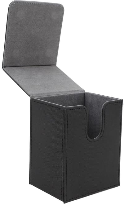 Dailygoody - Card Deck Box - PU Leer Kaartopslag met Magnetische Sluiting voor 100+ Kaarten - Zwart en Grijs