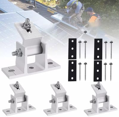 HOMTAS Montagebeugel voor Zonnepanelen - 4st Aluminiumlegering Steunpoot