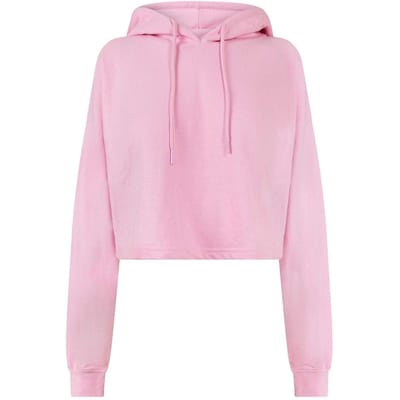 Miso Korte hoodie met capuchon voor dames, in marl-uitvoering (Roze)