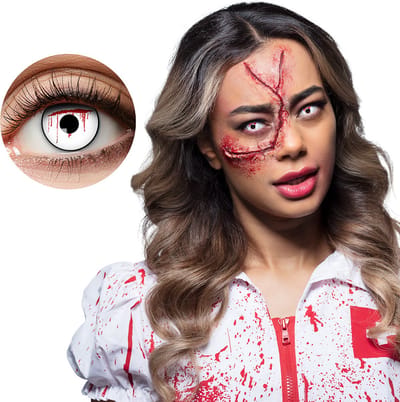 Boland - Paar weeklenzen Bloody nurse - Volwassenen - Halloween en Horror - Halloween contactlenzen - Horror