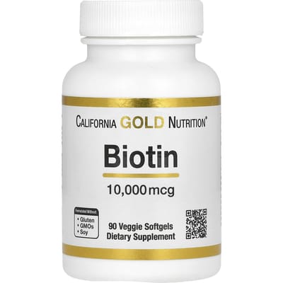 California Gold Nutrition, Biotine, 10 000 mcg, 90 gélules végétales