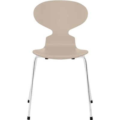 Fritz Hansen Ant Stoel - gelakt - light beige - verchroomd