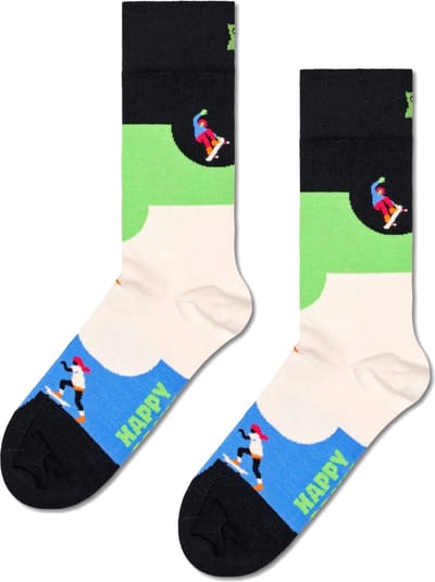 Happy Socks Skateboard Sock - unisex sokken - zwart - Unisex - Maat: 41 - 46