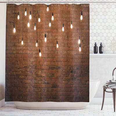 ABAKUHAUS Douchgordijn Bakstenen muur – 175x180 cm – Polyester