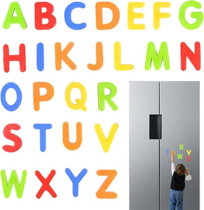 Magnetische Letters - Alfabet Magneten - Spelenderwijs Leren - Veilig Ontwerp - 21 x 15 x 2 cm - Multicolor