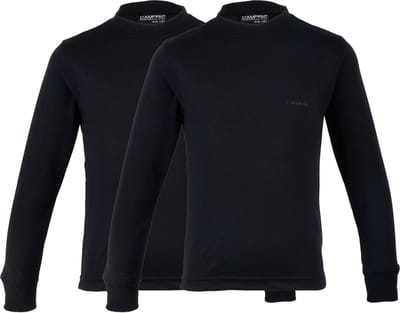 Campri Thermoshirt lange mouw (2-PACK) - Sportshirt - Junior - Maat 104 - Zwart