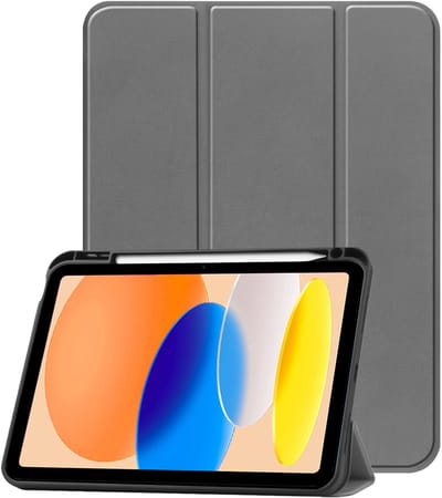 Hoesje - Geschikt voor Apple iPad A16/A18 (2025/2026) - 11 inch (11e & 12e generatie) - Dun & Stevig - Trifold Bookcase - Hard Cover Case - Met Uitsparing Geschikt voor Apple Pencil - Hardcover Book - Tablet Hoes - Grijs