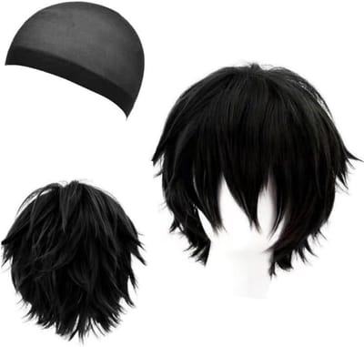 Anime Perücke voor Cosplay voor Mannen en Vrouwen - Synthetische Rechte Korte Haarstijl voor Halloween en Carnaval Feestoutfits