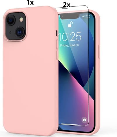 Hoesje Geschikt voor iPhone 11 Hoesje Soft Nano Silicone Backcover Gel Roze Met 2x Glazen screenprotector
