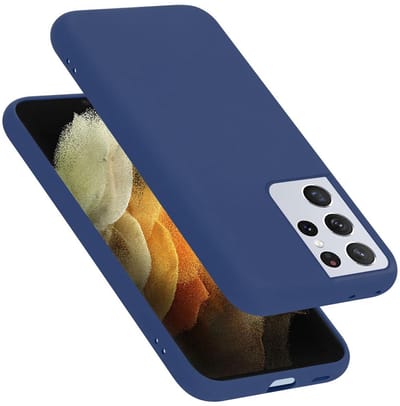 Cadorabo Hoesje geschikt voor Samsung Galaxy S21 ULTRA in LIQUID BLAUW - Beschermhoes gemaakt van flexibel TPU silicone Case Cover