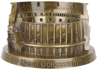 Dailygoody - Rome Colosseum Model - Miniatuur Metaal - Retro Brons - Oude Architectuur - Handgemaakte Ambachtelijke Decoratie - Geschikt voor Thuis