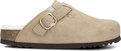SCHOLL FAE NEW F Suede SA Womens Dark Beige FALSO Clogs - Dark Beige - Maat 37