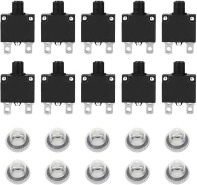 Circuit Breakers voor Stroomoverbelasting, 10 Stuks, 125/250Vac, 10A, Veiligheidsschakelaar, Elektrische Bescherming, Overbelastingsbeveiliging