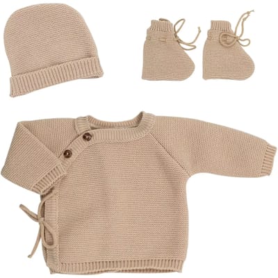 Set met een beha, een hoofdkap en schuimslippers voor baby Trois Kilos Sept