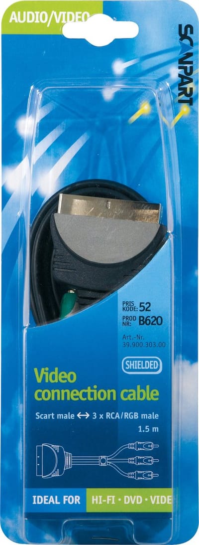 Adapterkabel Scart(M)-3Tulp(M) Rgb 1 5M
