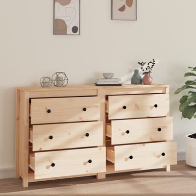 vidaXL - Dressoir - 140x35x80 - cm - massief - grenenhout