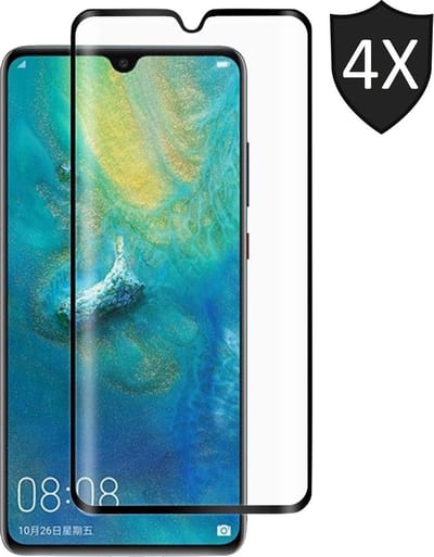 4x Screenprotector geschikt voor Huawei Mate 20 | Full Screen Cover Volledig Beeld | Tempered Glass - van iCall