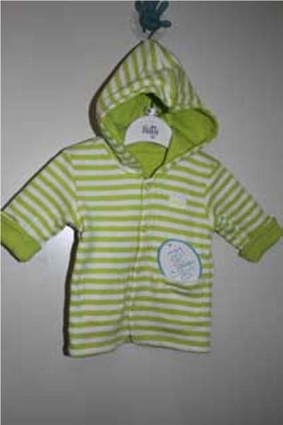 Feetje reversible capuchonvest limegroen streep maat 56