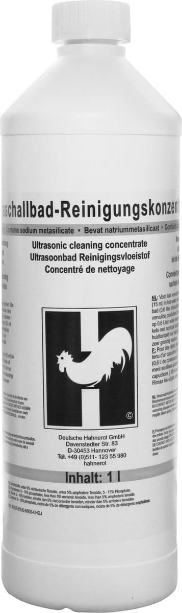 Deutsche Hahnerol ultrasoonreinigingsvloeistof - 1 liter - geconcentreerd vloeistof - ultrasonic cleaner - ultrasoonbad reinigingsconcentraat - ultrasoon reiniger