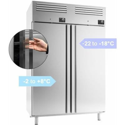 GGM Gastro Kühl- & Tiefkühlkombination Edelstahl Premium PLUS - GN 2/1 - 1220 Liter - mit 2 Türen Zilver