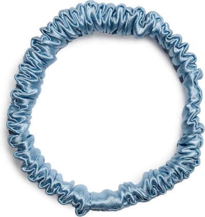 Lajetti - 100% Zijden Haarelastiek Lichtblauw - Silk Skinny Zijde Scrunchie Moerbei