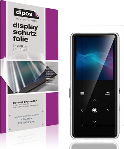 dipos – 4x Beschermfolie geschikt voor AiMoonsa B27 MP3-Player | Krasbestendige & heldere Screenprotector Ultra-Thin