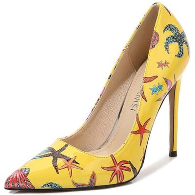 Designer Geprinte Patent Leder Stripper Hoge Hakken Dames Pumps Stiletto Puntige Neus Schoenen Mode Sexy Nachtclub Feest Schoenen 35