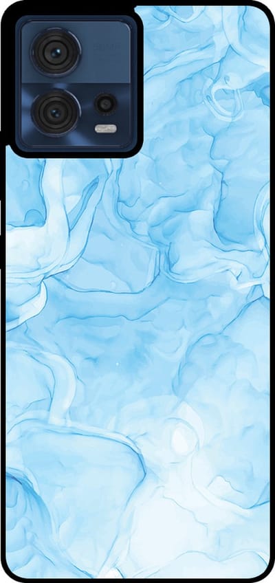 Smartphonica Telefoonhoesje Geschikt voor Motorola Edge 30 Fushion / Moto S30 Pro met marmer opdruk - TPU backcover case marble design - Lichtblauw geschikt voor Motorola Edge 30 Fushion;Motorola Moto S30 Pro