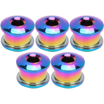 5 Stuks Kettingbladbouten Lichtgewicht Roestvrij Eenvoudig te Installeren Schijfschroef Kettingwiel voor Mountainbike Racefiets(Zwart ) Colorful
