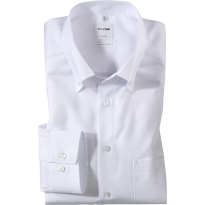 OLYMP Luxor Overhemd, Comfort Fit, Button-down, Wit