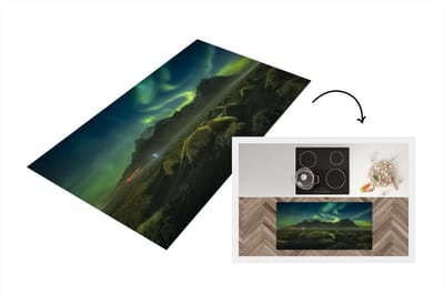 Keukenloper - Loper keuken - Noorderlicht - Auto - IJsland - 120x60 cm - Keukenloper vinyl