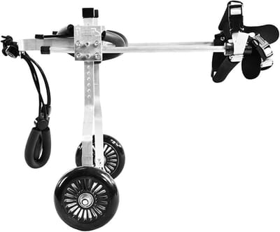 Huisdier Rolstoel - Dierenwagen Scooter - Huisdier Revalidatie - Verstelbaar Aluminium Frame - 1-60 kg - Zilver