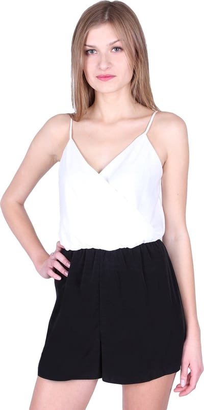 John Zack Zwart-witte mini jumpsuit