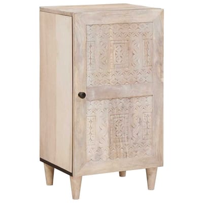 vidaXL - Dressoir - Bleached - White - 40 - x - 33 - x - 75 - cm - Massief - Mango - Hout