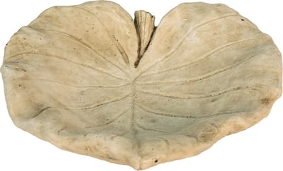 Clayre & Eef Vogelvoederbak Blad 22x22x6 cm Beige Steen