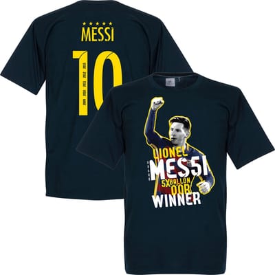Messi 5 Times Ballon D'Or Winner T-Shirt - L