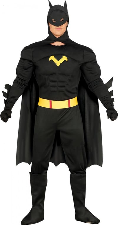 Fiestas Guirca - Adult Black Hero - maat XL (54-56) - Carnavalskleding - Carnaval - carnavalskleding 2027 - Carnaval kostuum