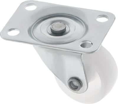 AMIG zwenkwiel/transportwiel - D30mm - nylon - 45kg draagvermogen - wit