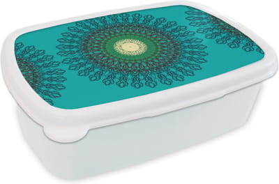 Broodtrommel Wit - Lunchbox - Brooddoos - Mandala - Design - Patronen - Filigraan - 18x12x6 cm - Volwassenen