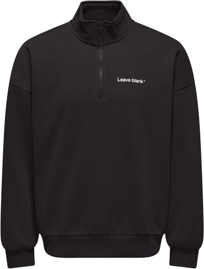 Only & Sons Trui Onstyson Ovz Ls Half Zip High Neck 22039021 Black Onyx/leave Blank Mannen Maat - L