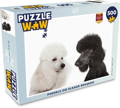 Puzzel Poedels die elkaar bekijken - Legpuzzel - Puzzel 500 stukjes
