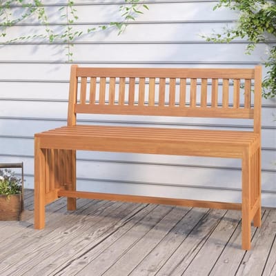 Houten Tuinbank - Buitenbank Bankje - Ontspannen Buiten - Massief Eucalyptus - 110 cm - Houtkleur