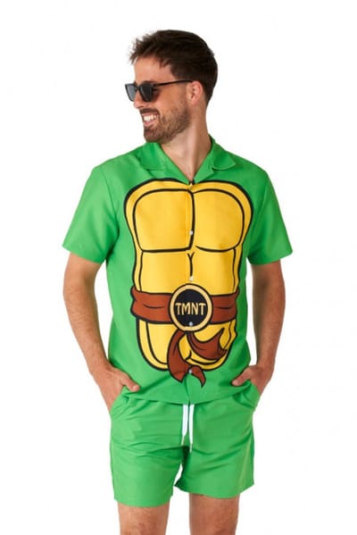Suitmeister TMNT™ - Heren Zomer Set - Ninja Turtles Outfit - Halloween Kostuum - Carnavalskleding - Groen - Maat XXL