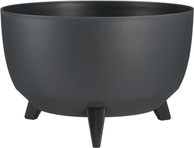 Mica Decorations Doppio Plantenbak op Poten - 20,5 x Ø40 cm - Plantenbakken voor Buiten - Bloembakken voor Balkon - Gerecycled Plastic - Antraciet